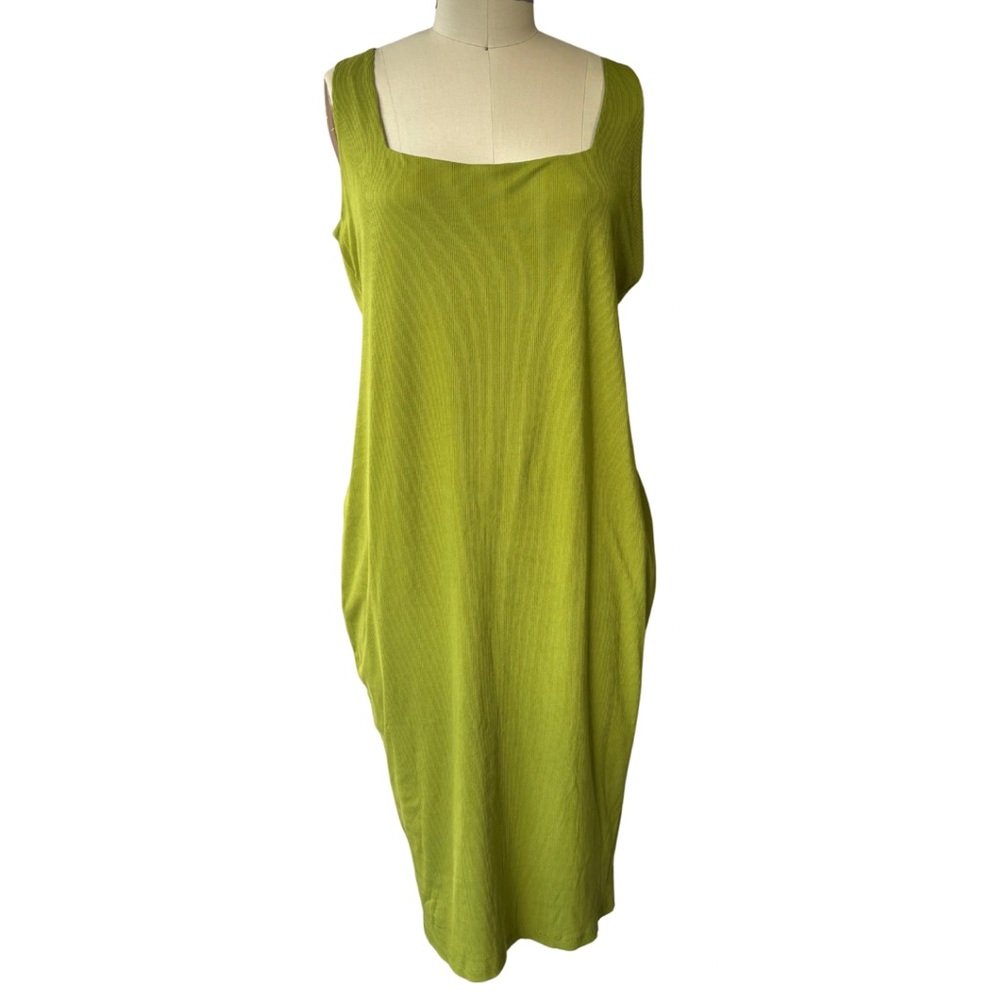 NWT Bodycon J For Justify Vibrant Green Ribbed Midi Dress size 2XL